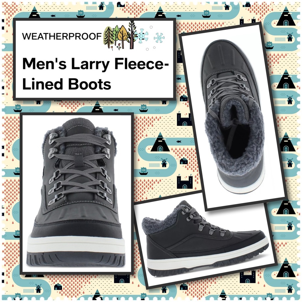 Weatherproof Men’s “Larry” Fleece-Lined Boots